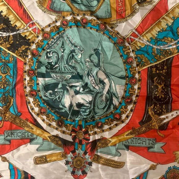 Colorful King of King Knights Emblems Square Scarf Pure Silk By Golden dragon - Picture 2 of 5